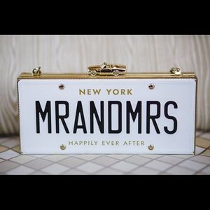 *Rare Kate Spade NYC License plate wedding clutch*